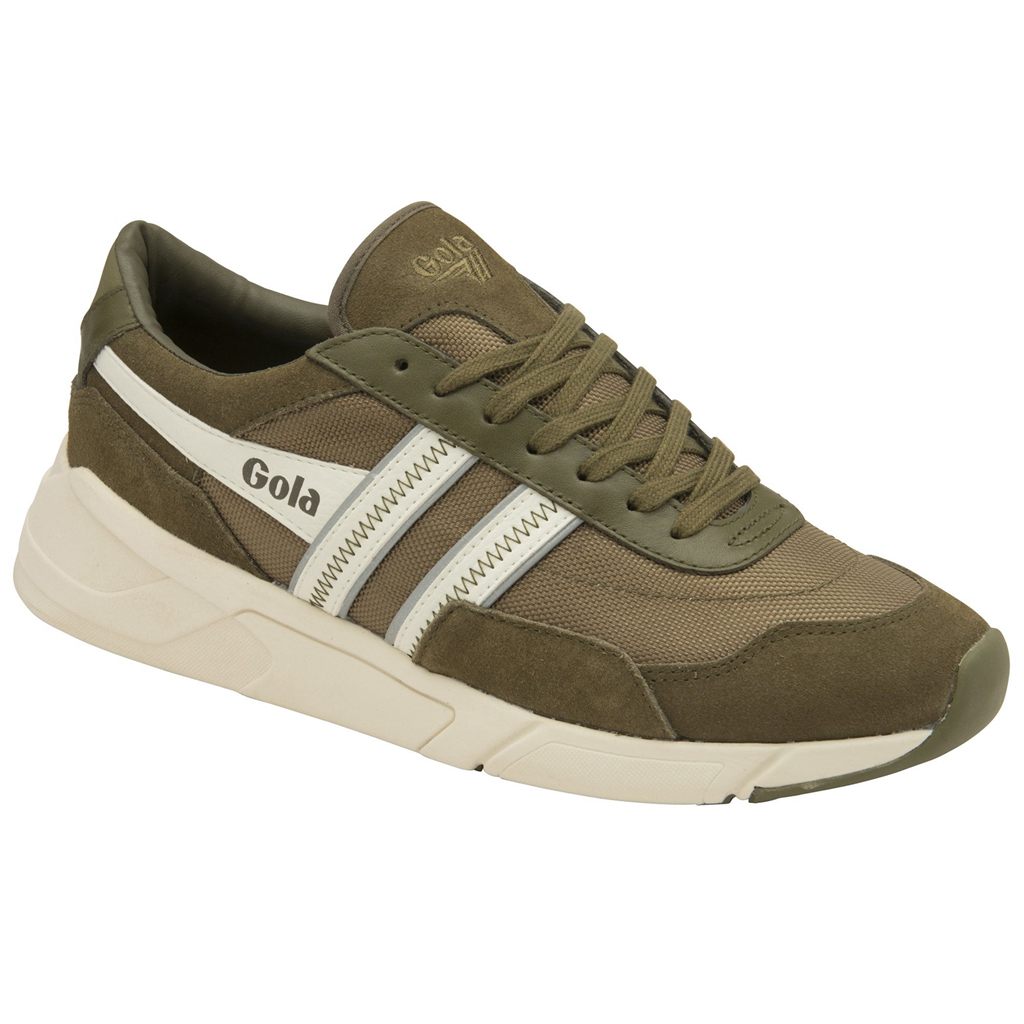Gola Classics Eclipse Legacy Sneakers Khaki Wit Nederland | 691-VRDZGY