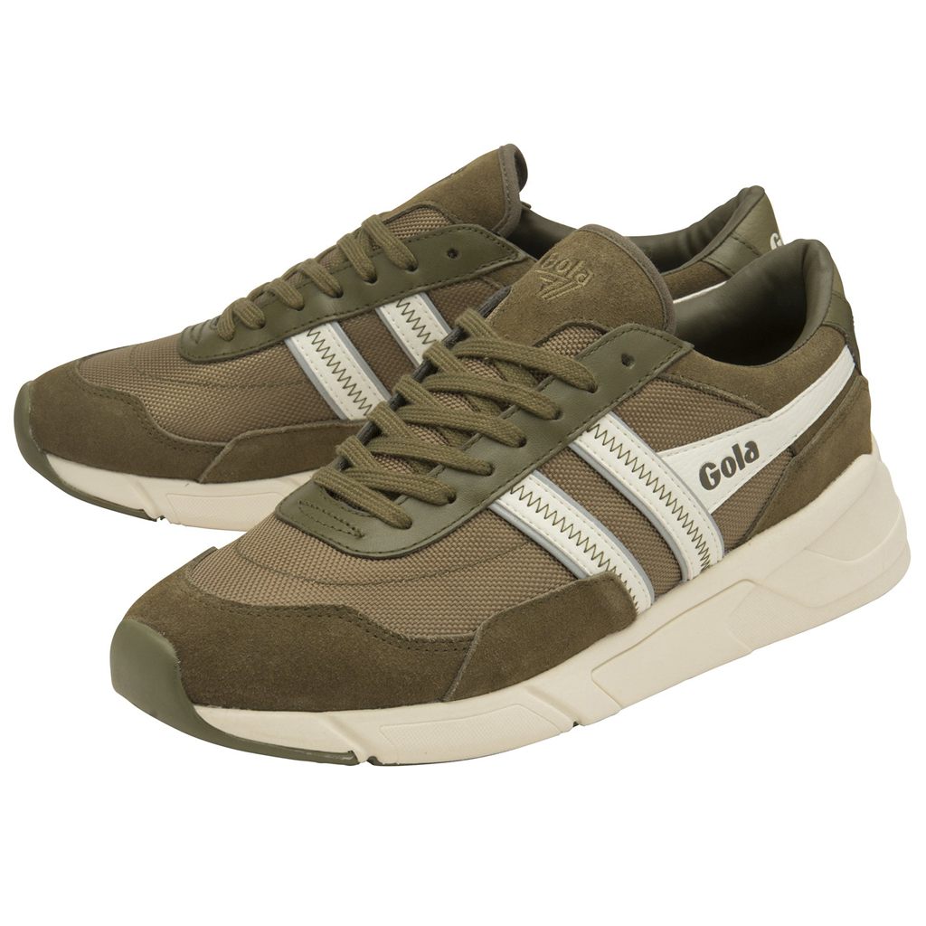 Gola Classics Eclipse Legacy Sneakers Khaki Wit Nederland | 691-VRDZGY
