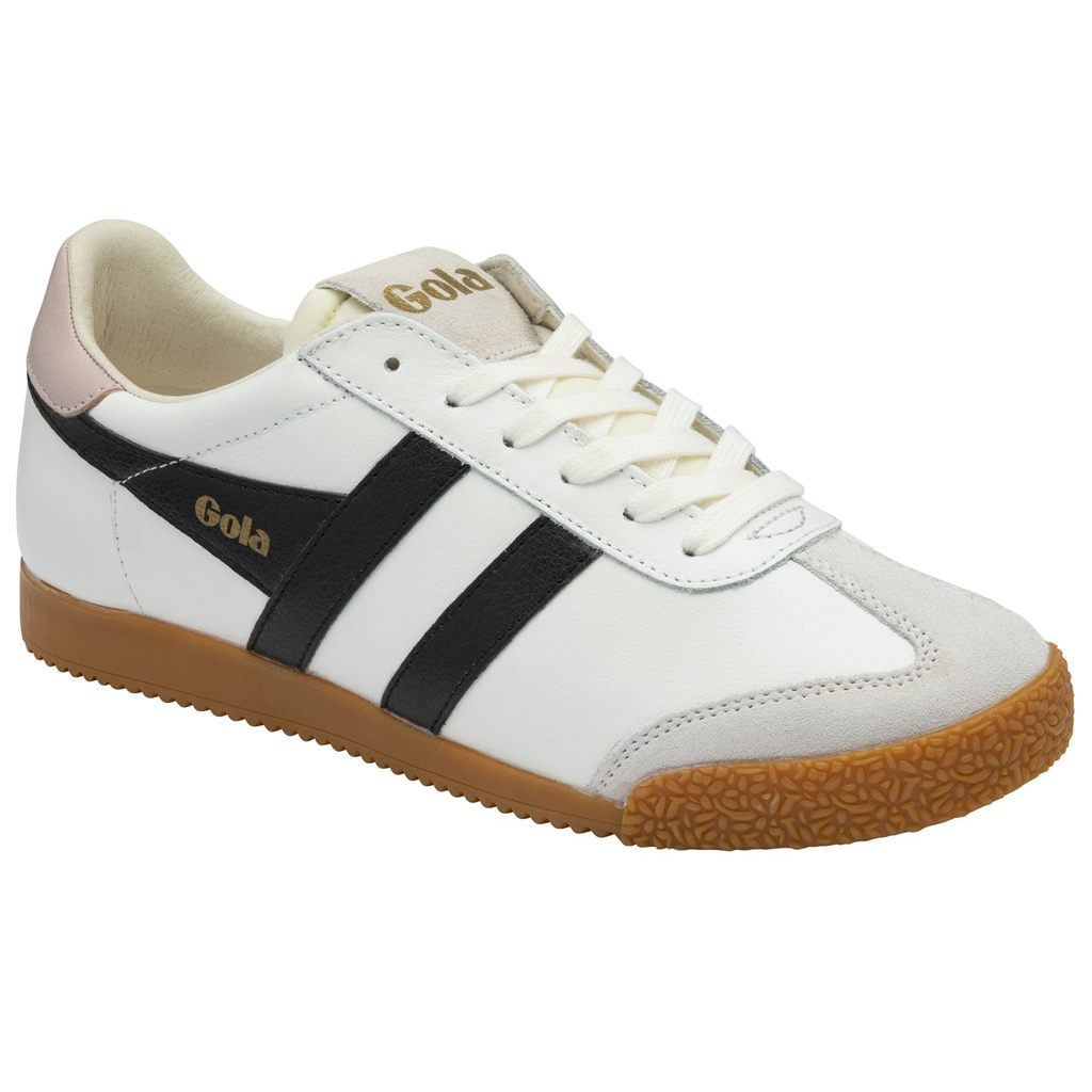 Gola Classics Elan Leather Sneakers Wit Zwart Roze Nederland | 046-DLFUHR