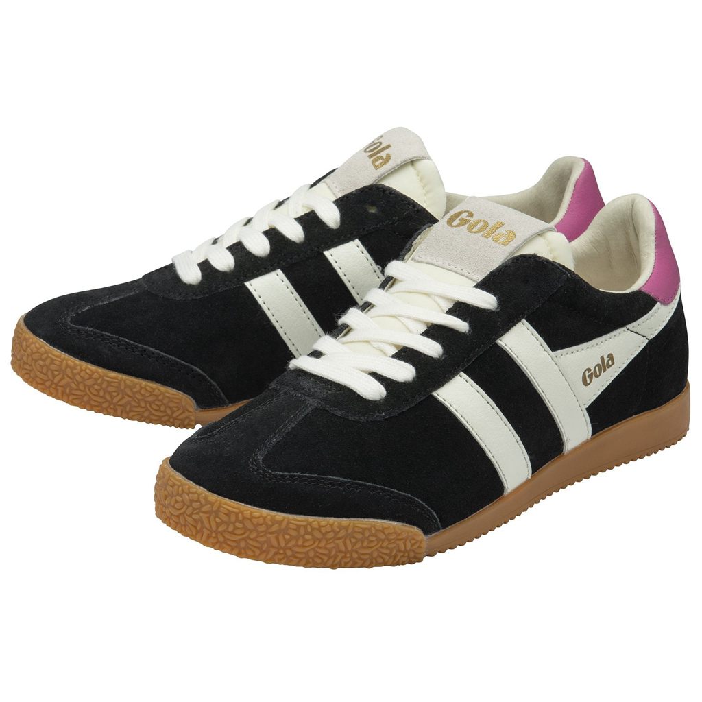 Gola Classics Elan Sneakers Zwart Wit Fuchsie Nederland | 013-WBVELR