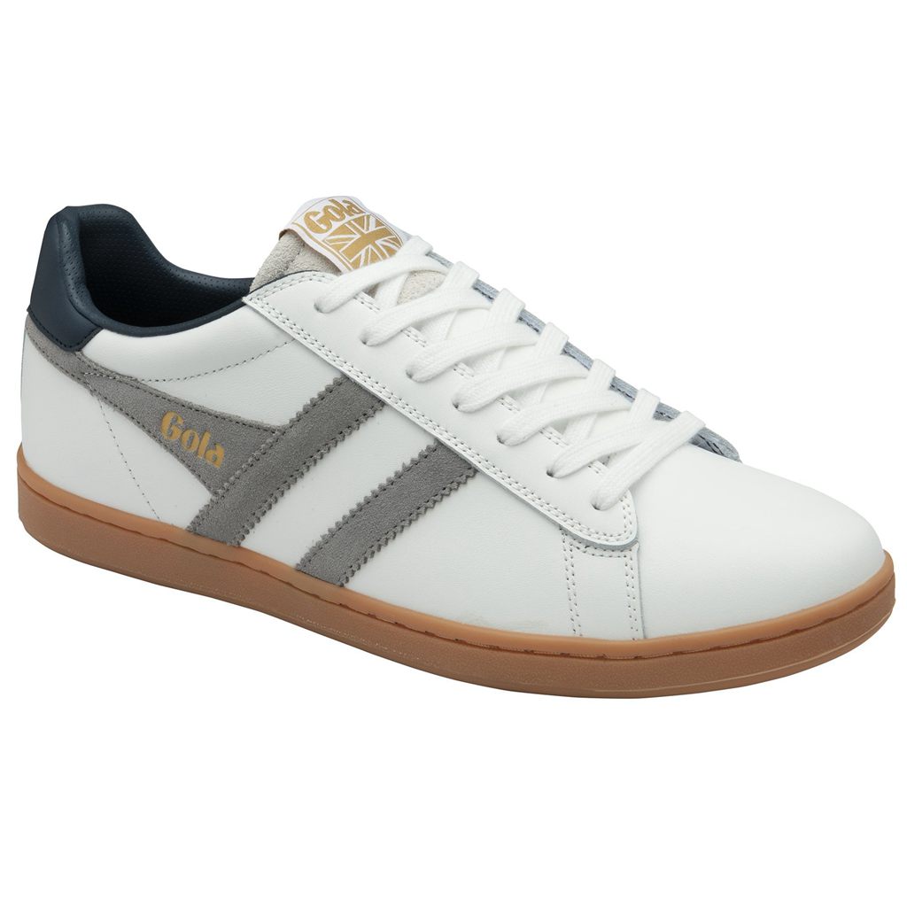 Gola Classics Equipe II Leather Sneakers Wit Donkerblauw Nederland | 873-DBLGHU