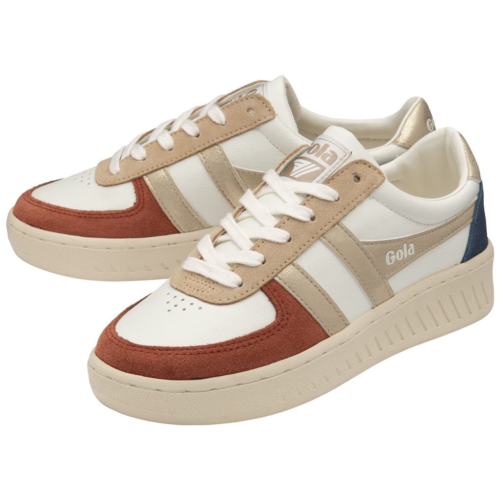 Gola Classics Grandslam Quadrant Sneakers Wit Oranje Goud Nederland | 502-CTHWDN