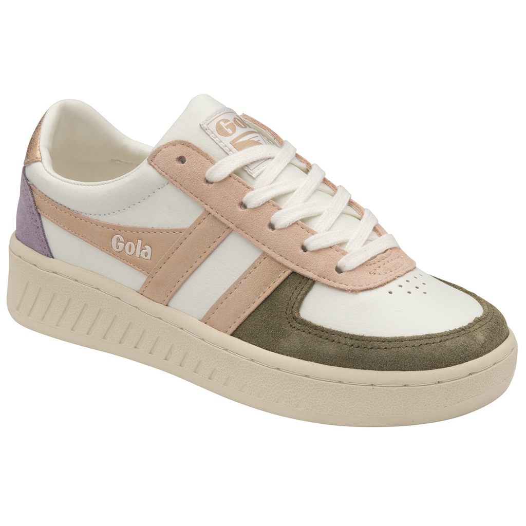 Gola Classics Grandslam Quadrant Sneakers Wit Khaki Roze Goud Nederland | 709-LJMARX