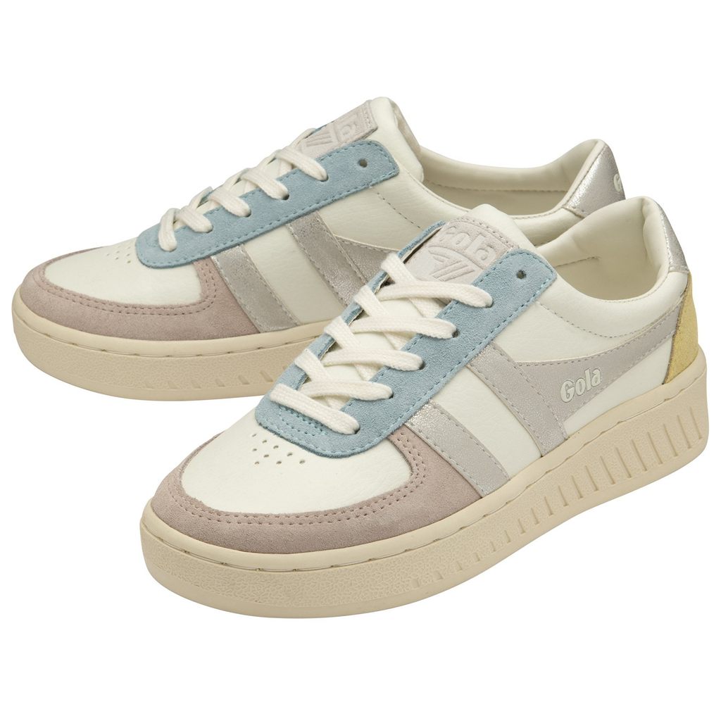 Gola Classics Grandslam Quadrant Sneakers Wit Zilver Citroen Nederland | 367-FUJSZD