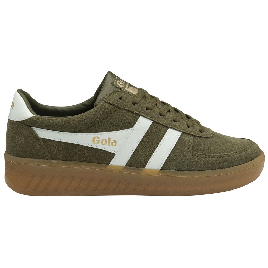 Gola Classics Grandslam Suede Sneakers Khaki Wit Nederland | 857-UEQJHS