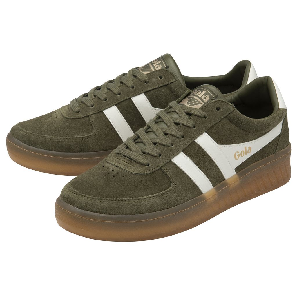 Gola Classics Grandslam Suede Sneakers Khaki Wit Nederland | 857-UEQJHS