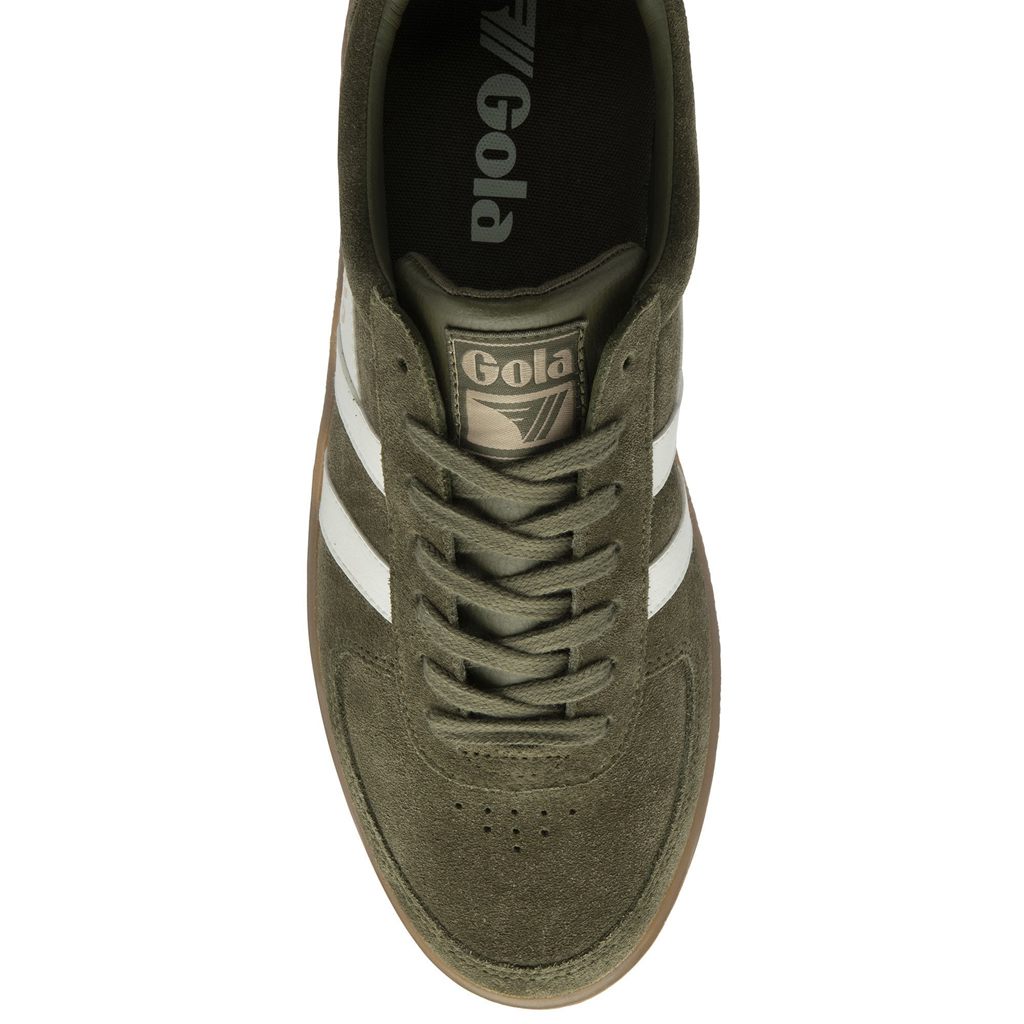 Gola Classics Grandslam Suede Sneakers Khaki Wit Nederland | 857-UEQJHS
