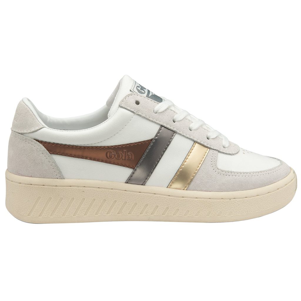 Gola Classics Grandslam Trident Metallic Sneakers Wit Goud Nederland | 458-JWBQCH