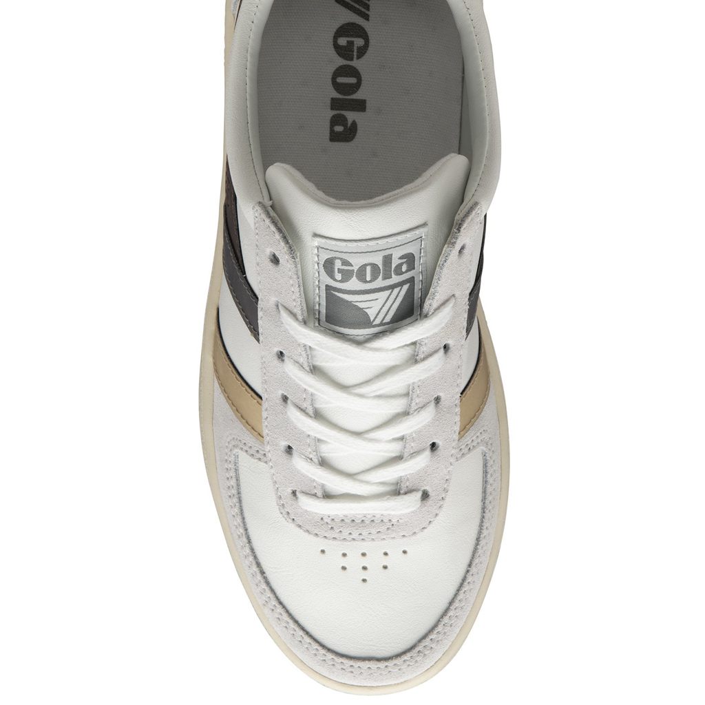 Gola Classics Grandslam Trident Metallic Sneakers Wit Goud Nederland | 458-JWBQCH