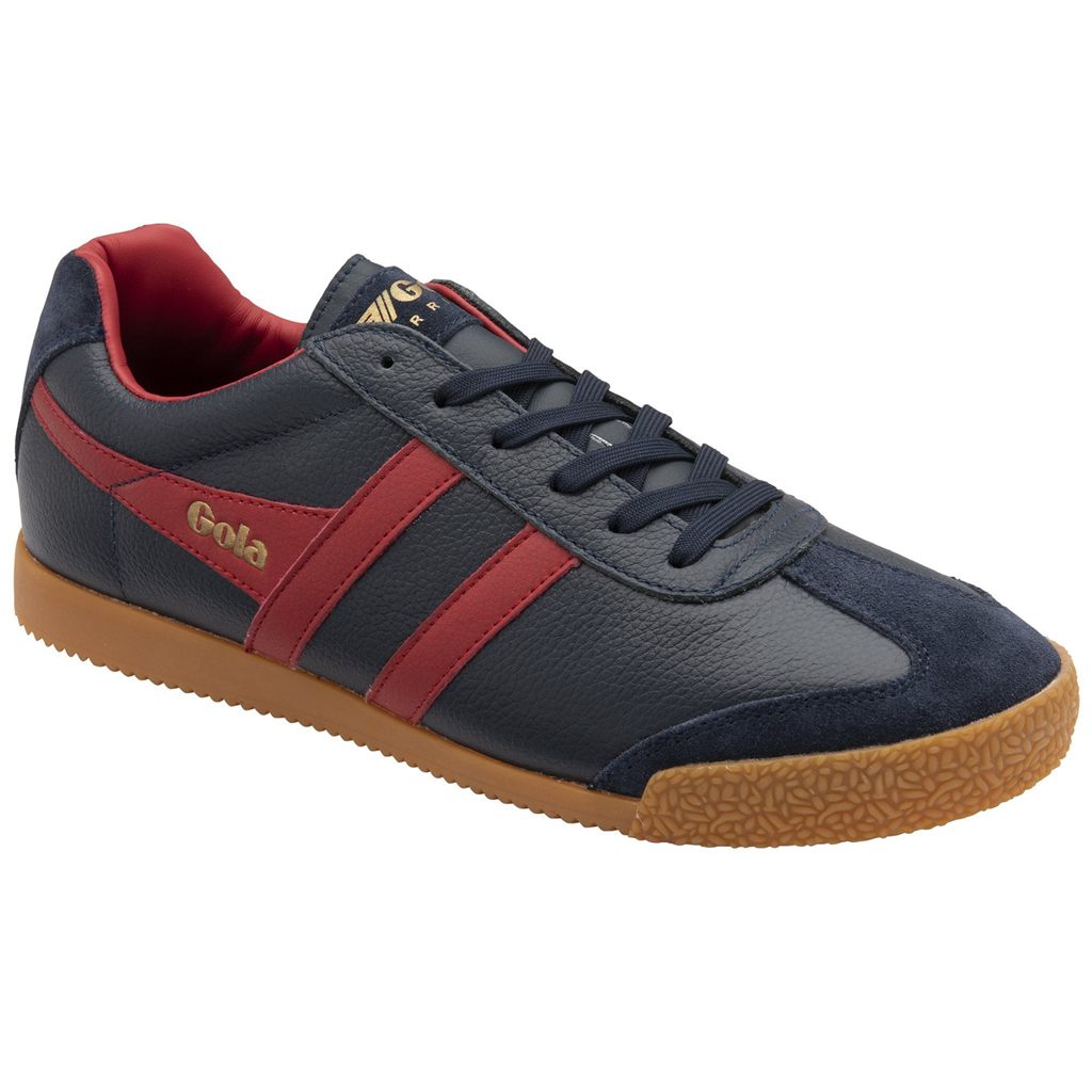Gola Classics Harrier Leather Sneakers Donkerblauw Dieprood Dieprood Nederland | 895-VOXLNH