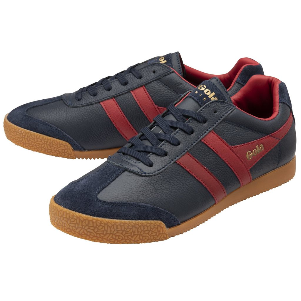 Gola Classics Harrier Leather Sneakers Donkerblauw Dieprood Dieprood Nederland | 895-VOXLNH