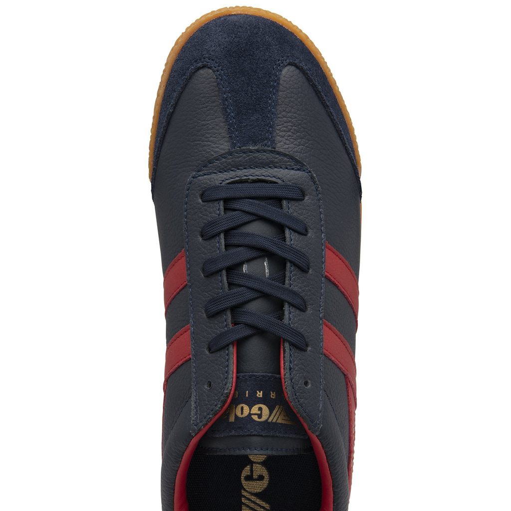 Gola Classics Harrier Leather Sneakers Donkerblauw Dieprood Dieprood Nederland | 895-VOXLNH