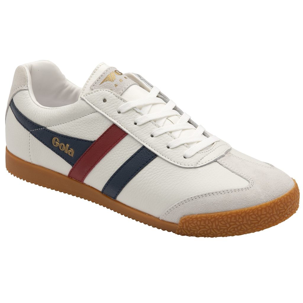 Gola Classics Harrier Leather Sneakers Wit Donkerblauw Rood Nederland | 658-DNYQSU