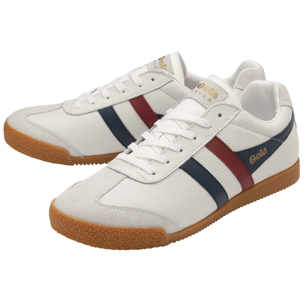 Gola Classics Harrier Leather Sneakers Wit Donkerblauw Rood Nederland | 658-DNYQSU