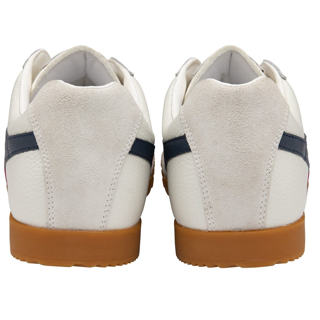 Gola Classics Harrier Leather Sneakers Wit Donkerblauw Rood Nederland | 658-DNYQSU