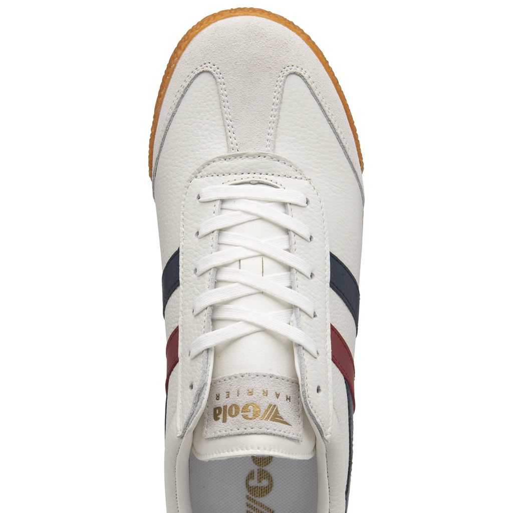 Gola Classics Harrier Leather Sneakers Wit Donkerblauw Rood Nederland | 658-DNYQSU