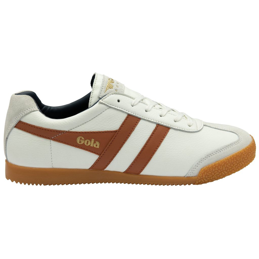 Gola Classics Harrier Leather Sneakers Wit Oranje Donkerblauw Nederland | 425-HPBFEC