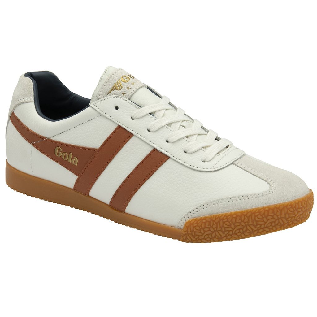 Gola Classics Harrier Leather Sneakers Wit Oranje Donkerblauw Nederland | 425-HPBFEC