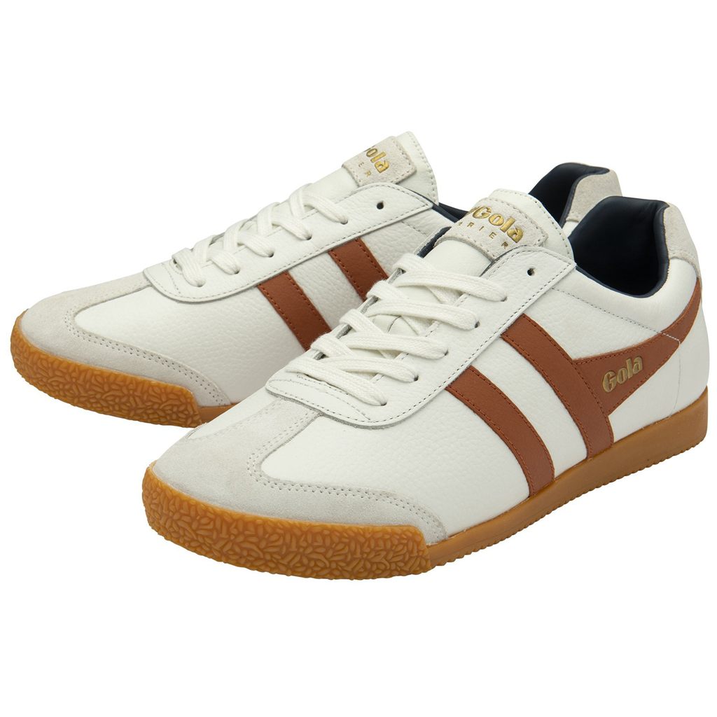 Gola Classics Harrier Leather Sneakers Wit Oranje Donkerblauw Nederland | 425-HPBFEC