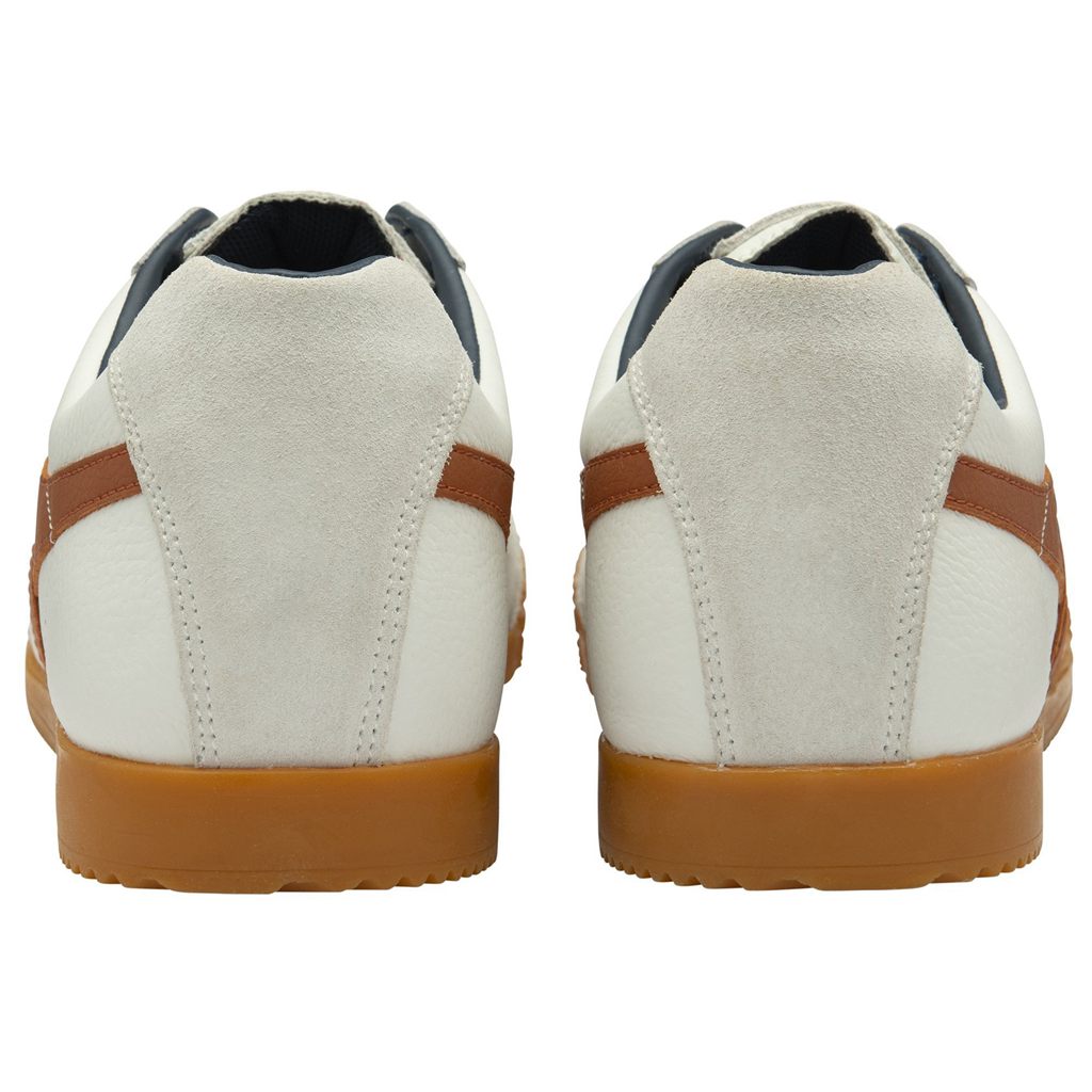 Gola Classics Harrier Leather Sneakers Wit Oranje Donkerblauw Nederland | 425-HPBFEC