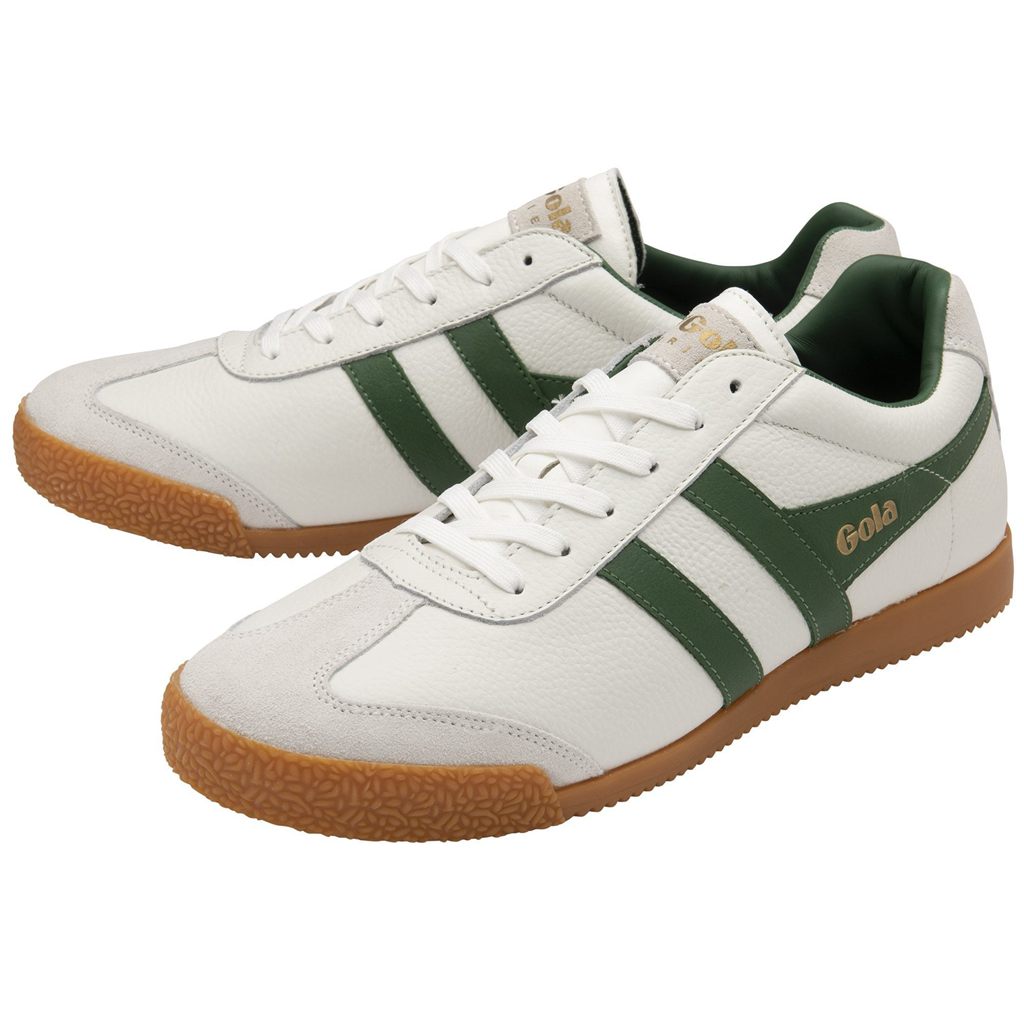 Gola Classics Harrier Leather Sneakers Wit Groen Groen Nederland | 612-FJALGI