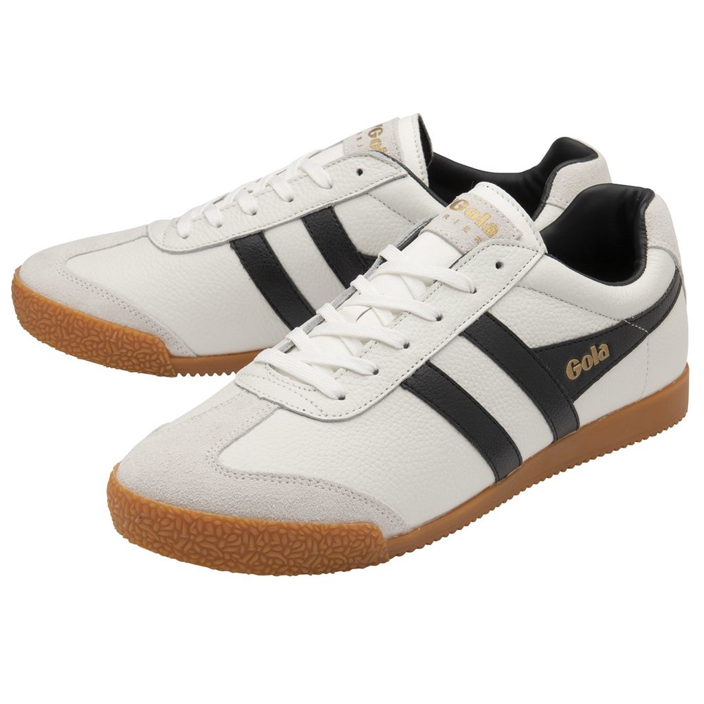 Gola Classics Harrier Leather Sneakers Wit Zwart Zwart Nederland | 613-EVJXAY