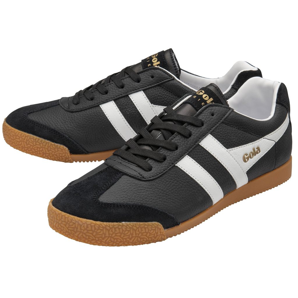 Gola Classics Harrier Leather Sneakers Zwart Wit Wit Nederland | 186-WPIQTB