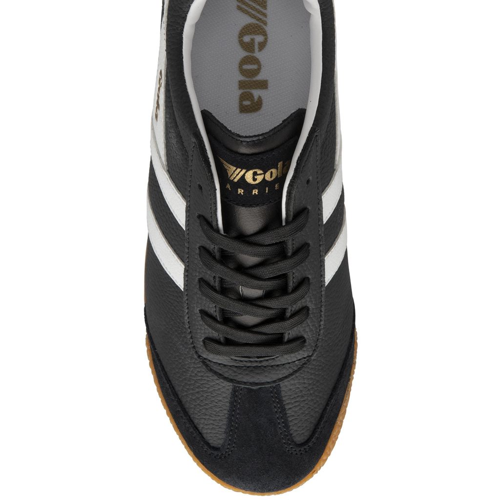 Gola Classics Harrier Leather Sneakers Zwart Wit Wit Nederland | 186-WPIQTB