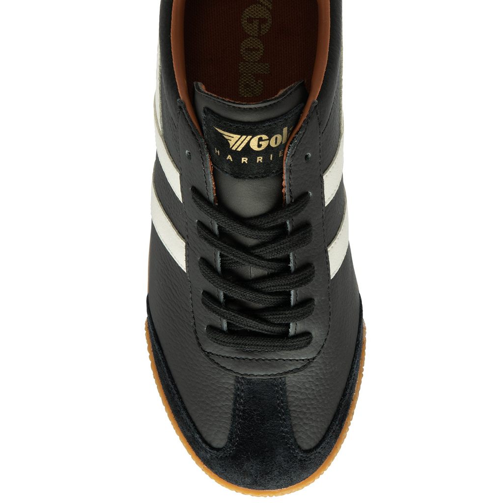 Gola Classics Harrier Leather Sneakers Zwart Wit Oranje Nederland | 321-NJAZOI