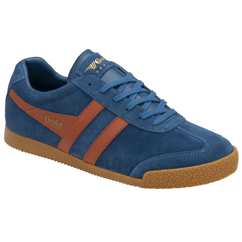 Gola Classics Harrier Suede Sneakers Blauw Oranje Nederland | 102-IVRDKX
