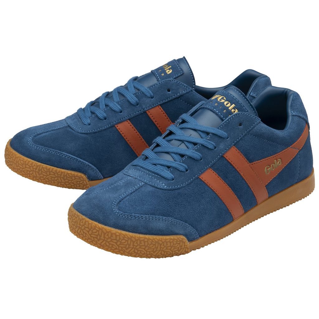 Gola Classics Harrier Suede Sneakers Blauw Oranje Nederland | 102-IVRDKX