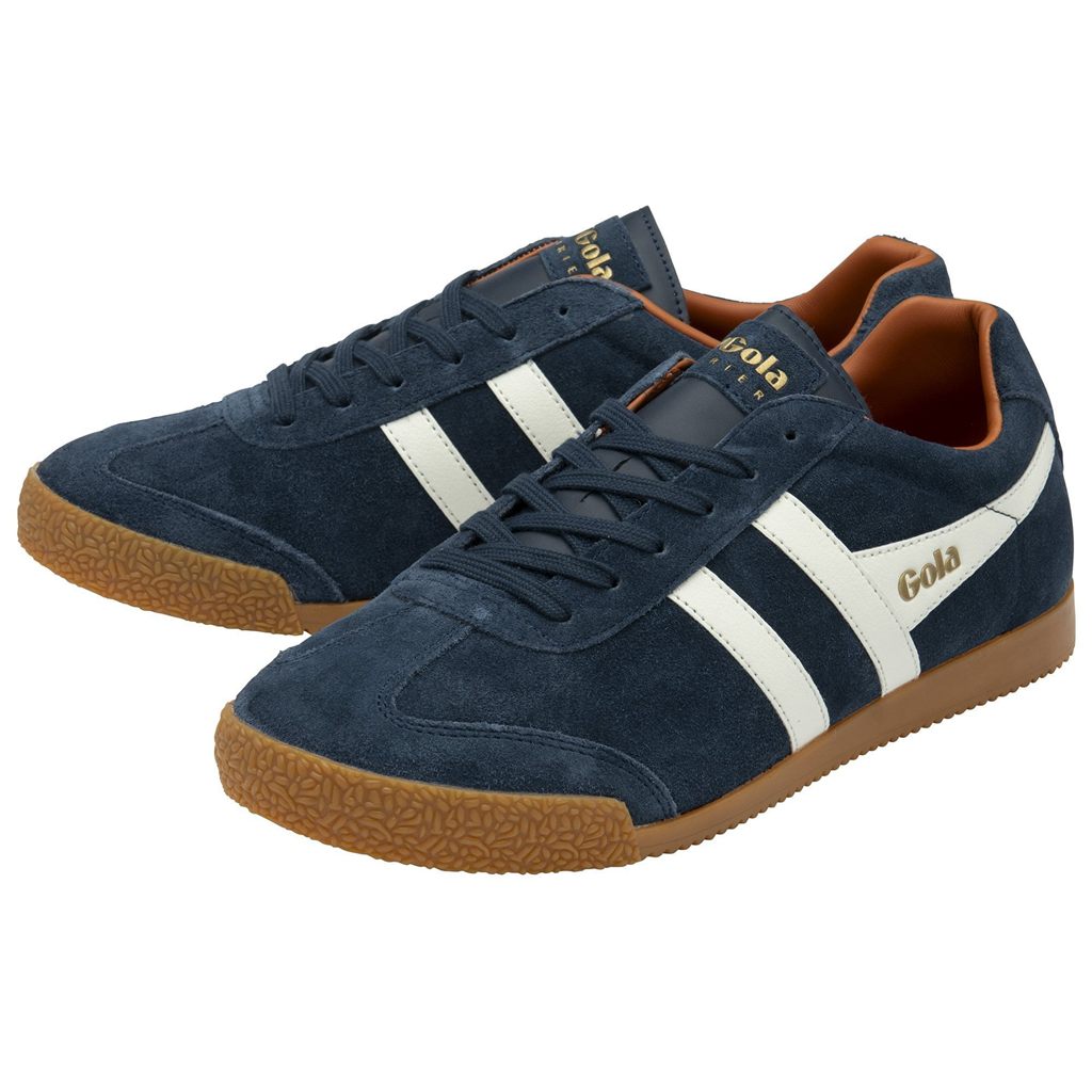 Gola Classics Harrier Suede Sneakers Donkerblauw Wit Oranje Nederland | 094-PZUWAN