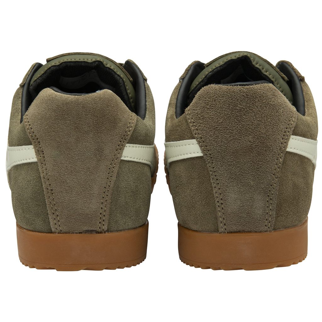 Gola Classics Harrier Suede Sneakers Khaki Wit Zwart Nederland | 153-SFLUHZ