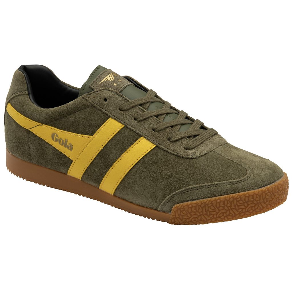 Gola Classics Harrier Suede Sneakers Khaki Zwart Nederland | 349-AFRIED