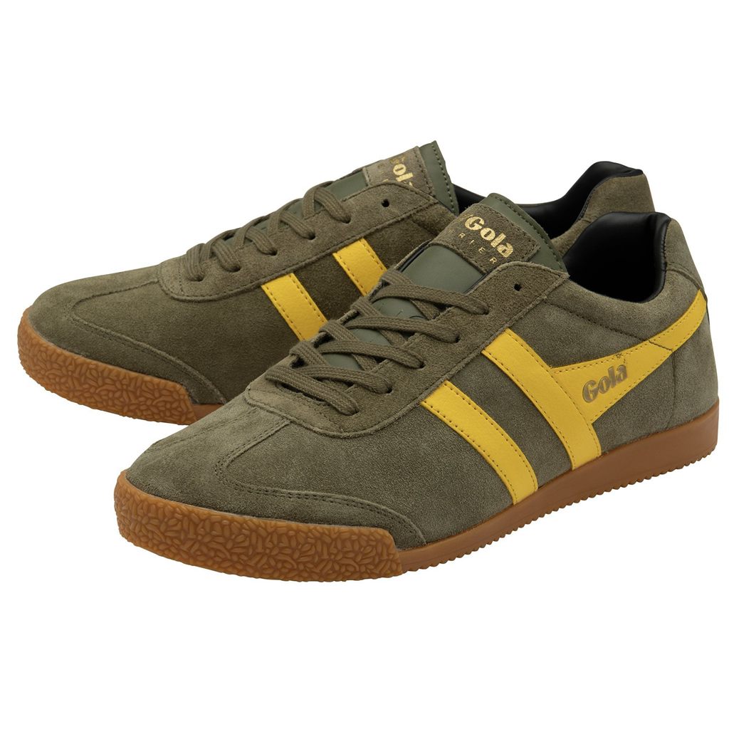 Gola Classics Harrier Suede Sneakers Khaki Zwart Nederland | 349-AFRIED