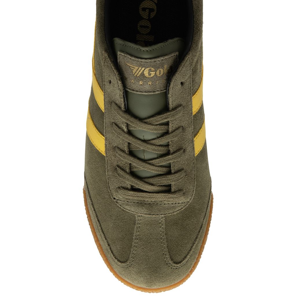 Gola Classics Harrier Suede Sneakers Khaki Zwart Nederland | 349-AFRIED