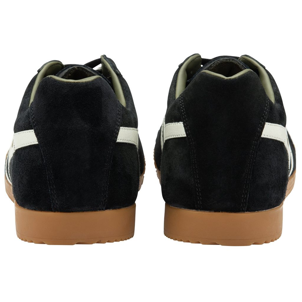 Gola Classics Harrier Suede Sneakers Zwart Wit Khaki Nederland | 527-KXZCJY
