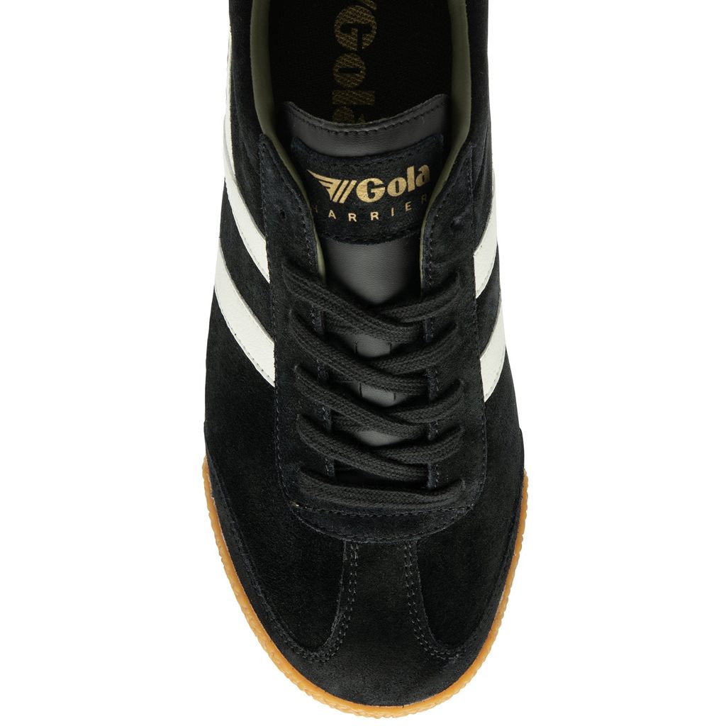 Gola Classics Harrier Suede Sneakers Zwart Wit Khaki Nederland | 527-KXZCJY