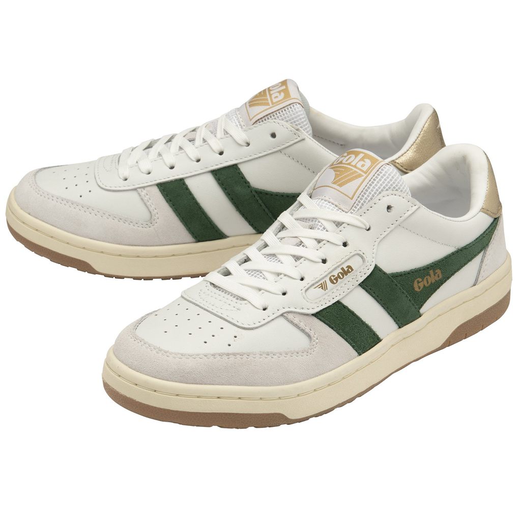 Gola Classics Hawk Sneakers Wit Donkergroen Goud Nederland | 583-VFICOZ