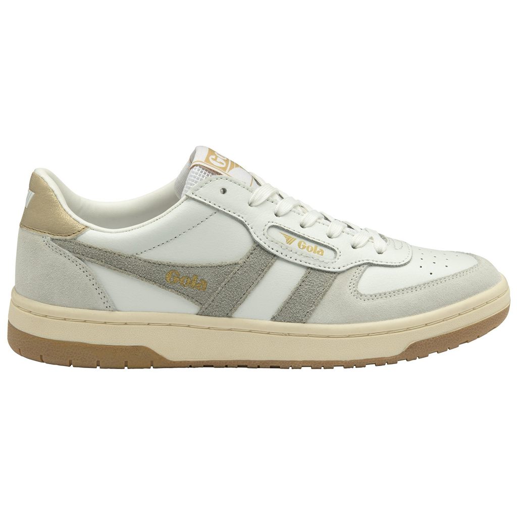 Gola Classics Hawk Sneakers Wit Lichtgrijs Goud Nederland | 319-DLEVBT