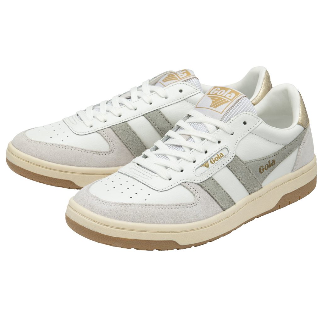 Gola Classics Hawk Sneakers Wit Lichtgrijs Goud Nederland | 319-DLEVBT