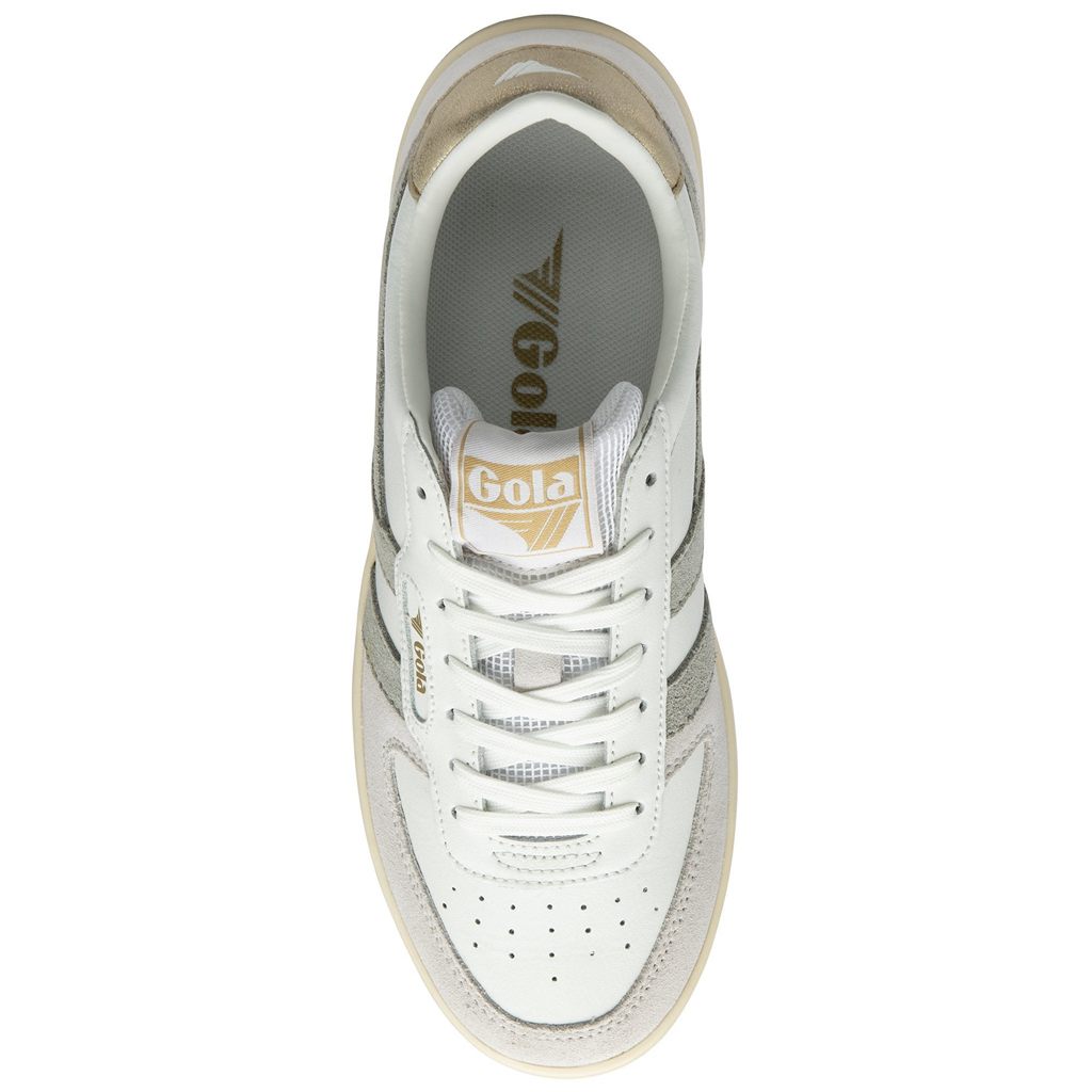 Gola Classics Hawk Sneakers Wit Lichtgrijs Goud Nederland | 319-DLEVBT