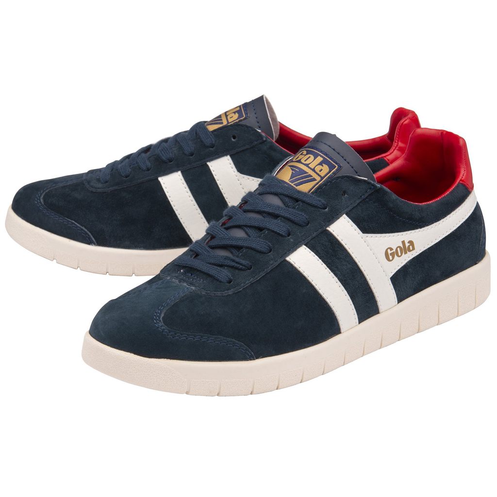 Gola Classics Hurricane Suede Sneakers Donkerblauw Wit Dieprood Nederland | 095-OIPJCU