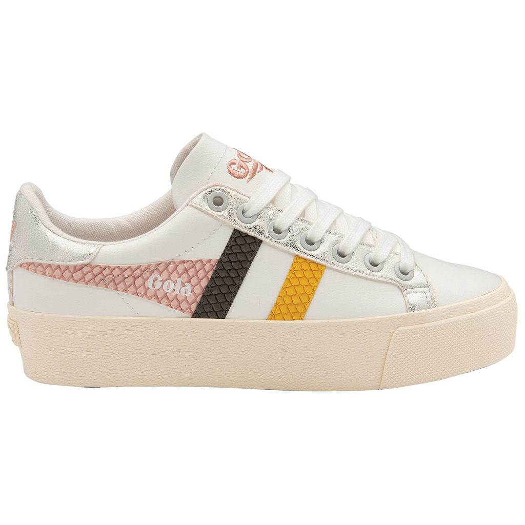 Gola Classics Orchid Platform Trident Snake Sneakers Wit Roze Nederland | 185-EUIWFV