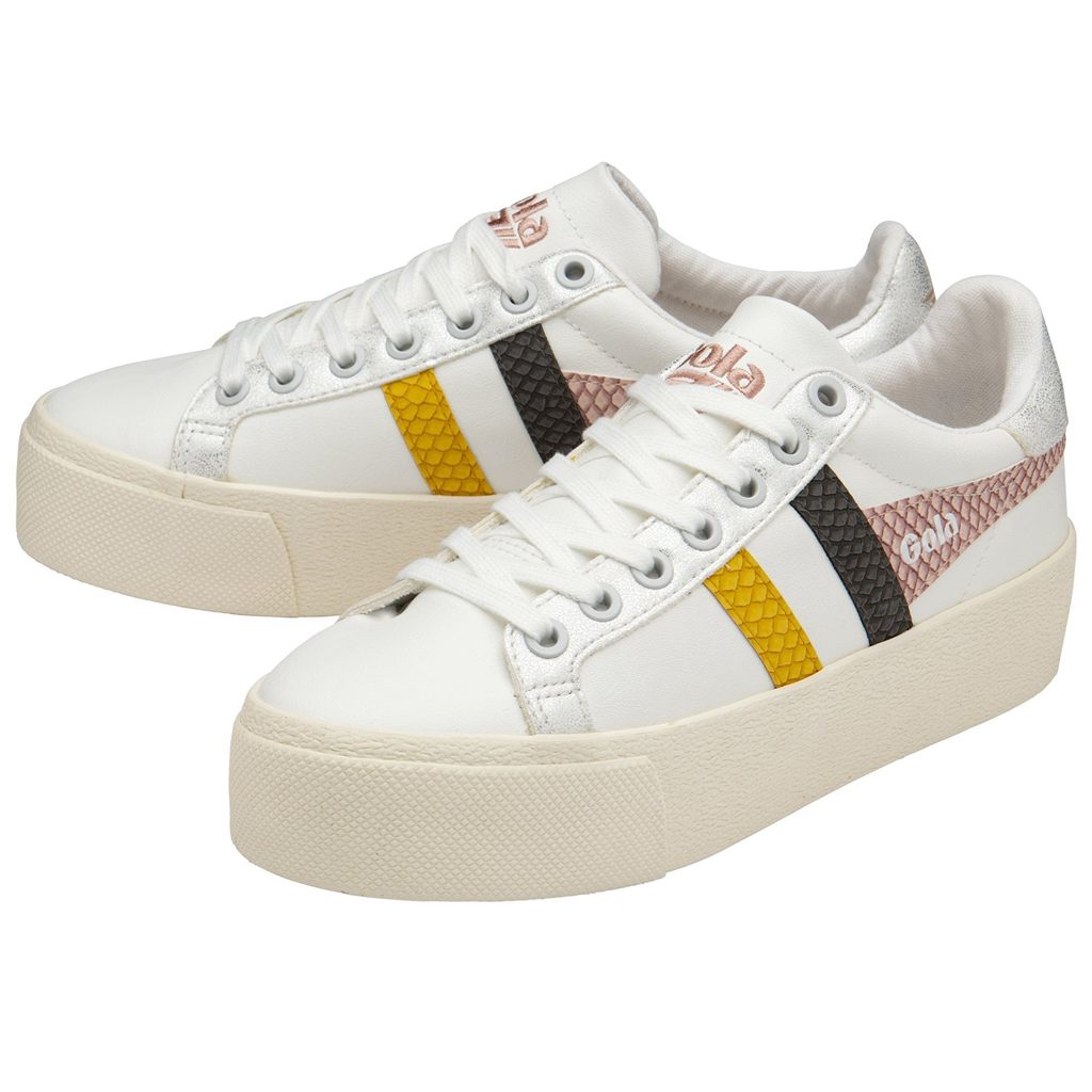 Gola Classics Orchid Platform Trident Snake Sneakers Wit Roze Nederland | 185-EUIWFV