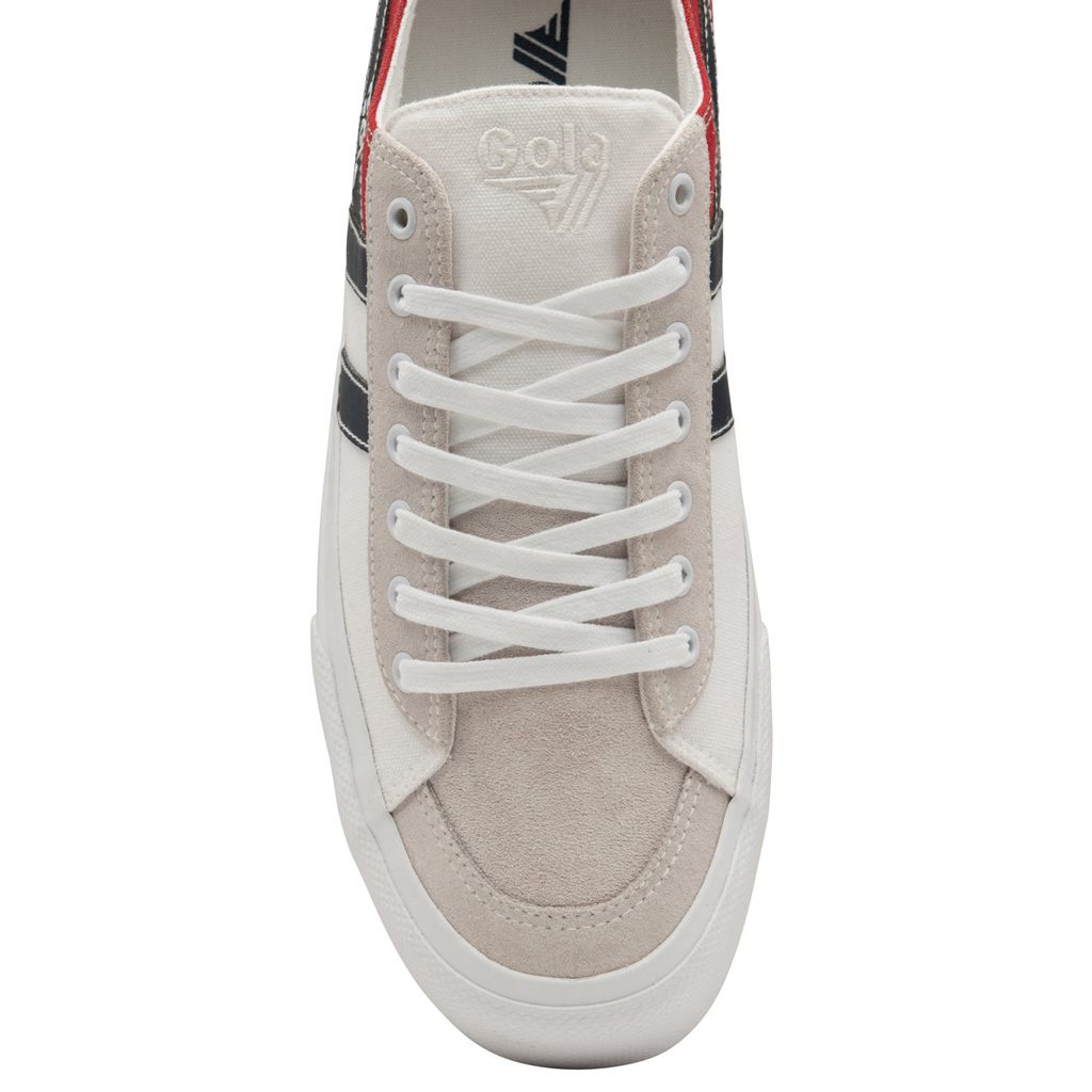 Gola Classics Quota II RWB Plimsoll Sneakers Wit Rood Donkerblauw Nederland | 317-LCPWHK