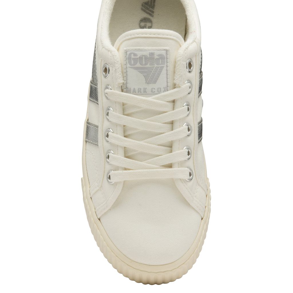 Gola Classics Tennis Mark Cox Sneakers Wit Zilver Nederland | 873-KHZTNS