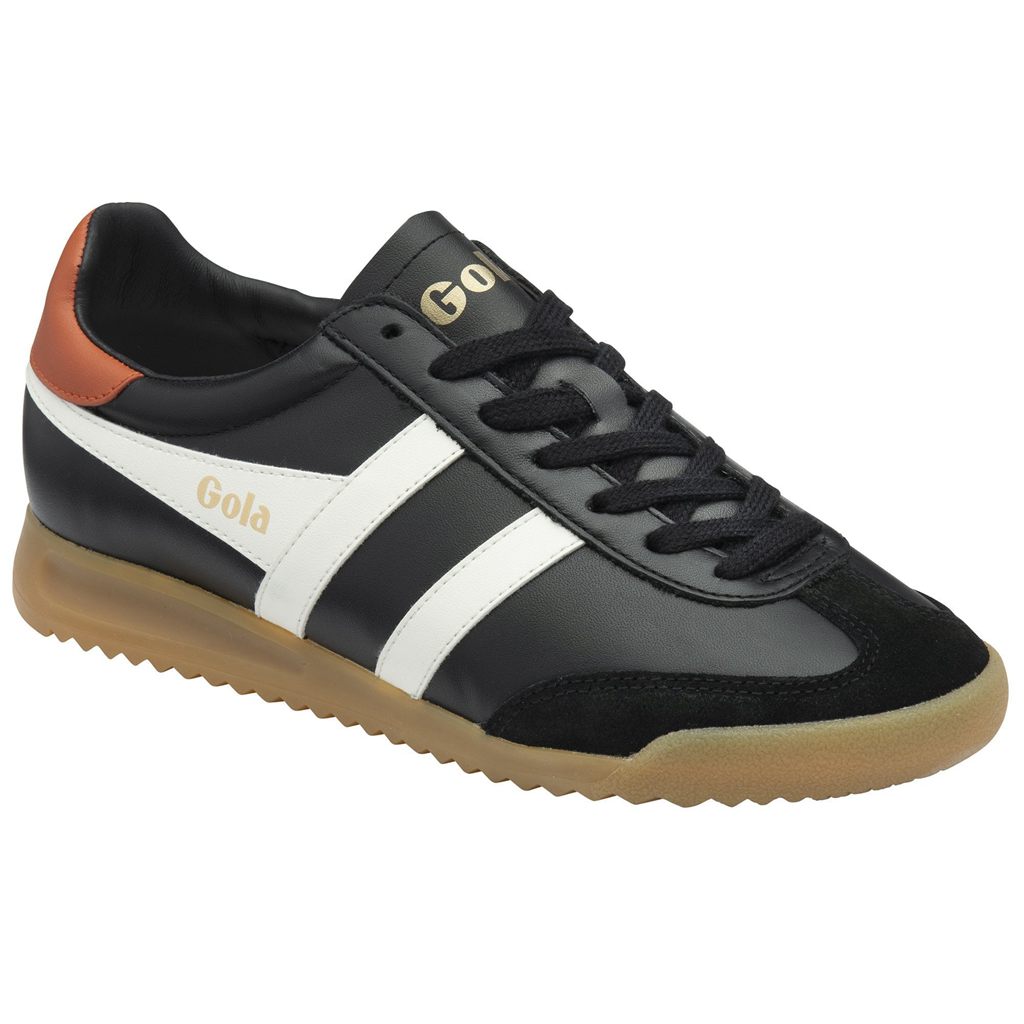 Gola Classics Torpedo Leather Sneakers Zwart Wit Oranje Nederland | 495-QBFHNL