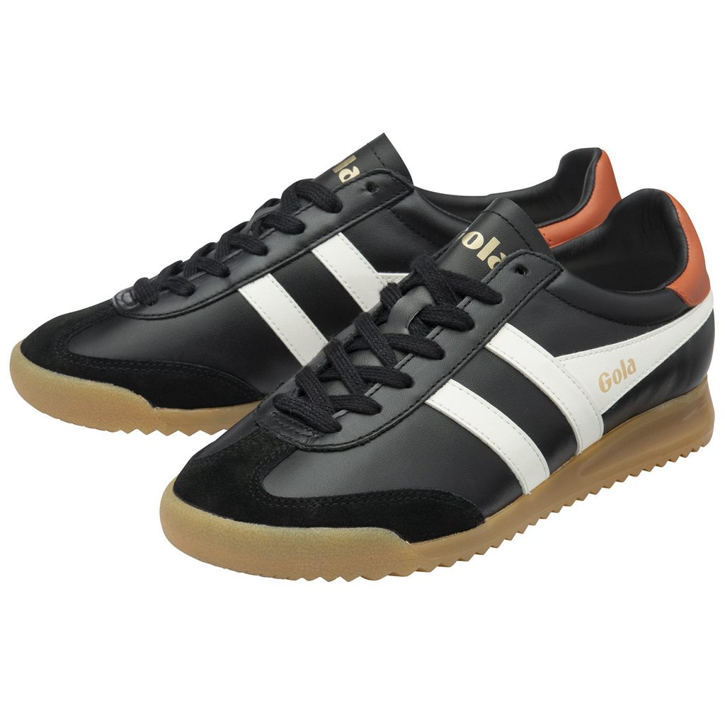 Gola Classics Torpedo Leather Sneakers Zwart Wit Oranje Nederland | 495-QBFHNL