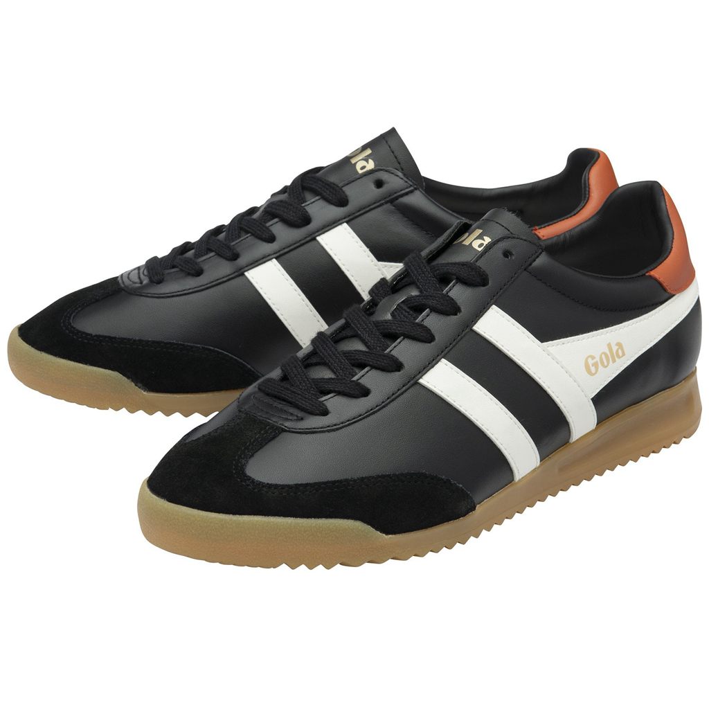 Gola Classics Torpedo Leather Sneakers Zwart Wit Oranje Nederland | 927-FVJRYK